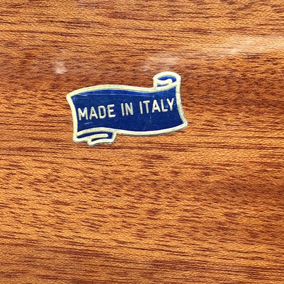 Italian Wood Inlay Oval Serving Tray - Picture 3 of 10